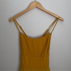 SOLD ON XP Lulu’s Mustard Yellow Backless Maxi Dress S NWT